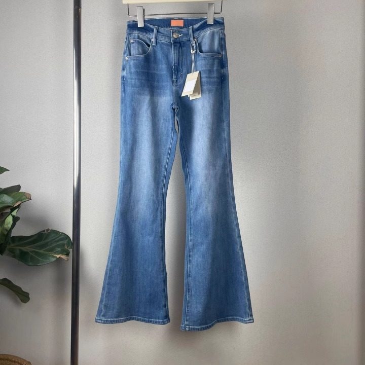 时髦大长腿Mot25春浅蓝色经典弹力修身显腿长喇叭牛仔裤长裤显瘦,淘宝优惠券,粉丝福利购,淘宝优惠卷