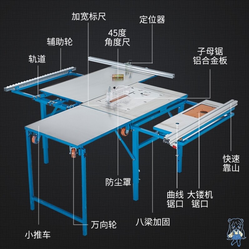 木工无尘精密锯无刷锯便携式电机 普泰居家工作台