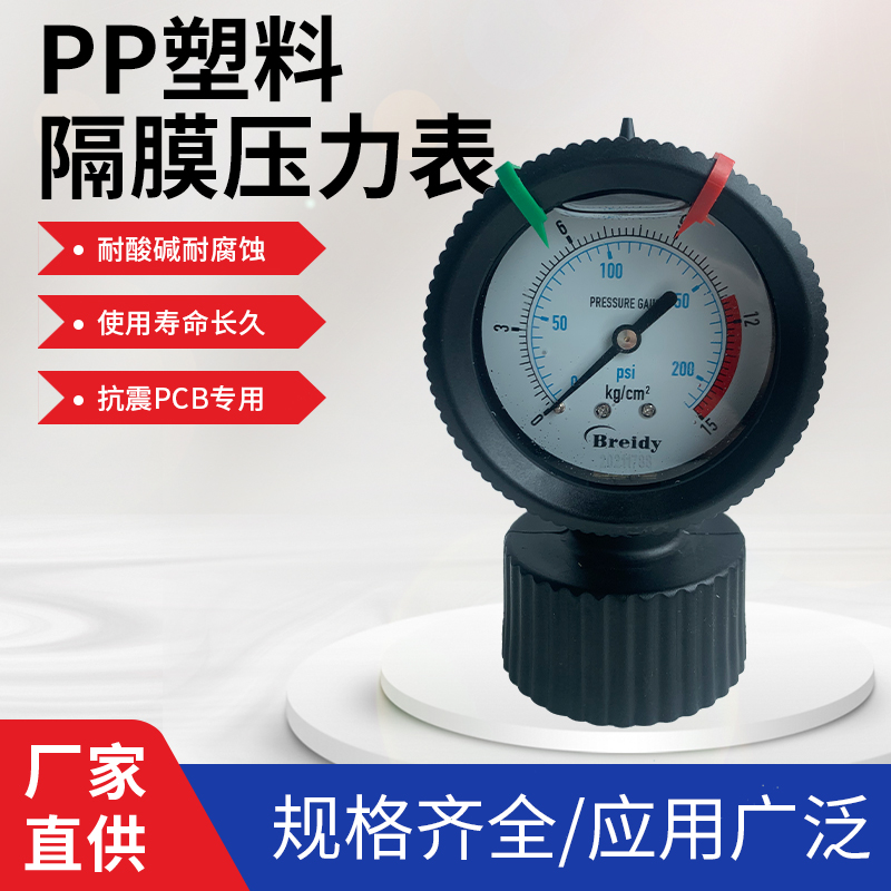 PP隔膜压力表 LUDl耐酸碱 防腐1.0MPA厂家直销 - 图0