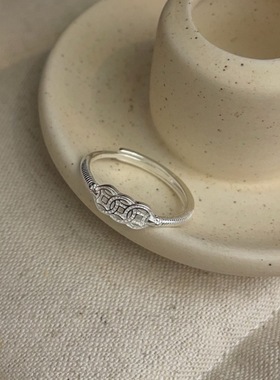 S925银钱串子马蹄扣戒指套装小众冷淡高级感轻奢设计感叠戴指环