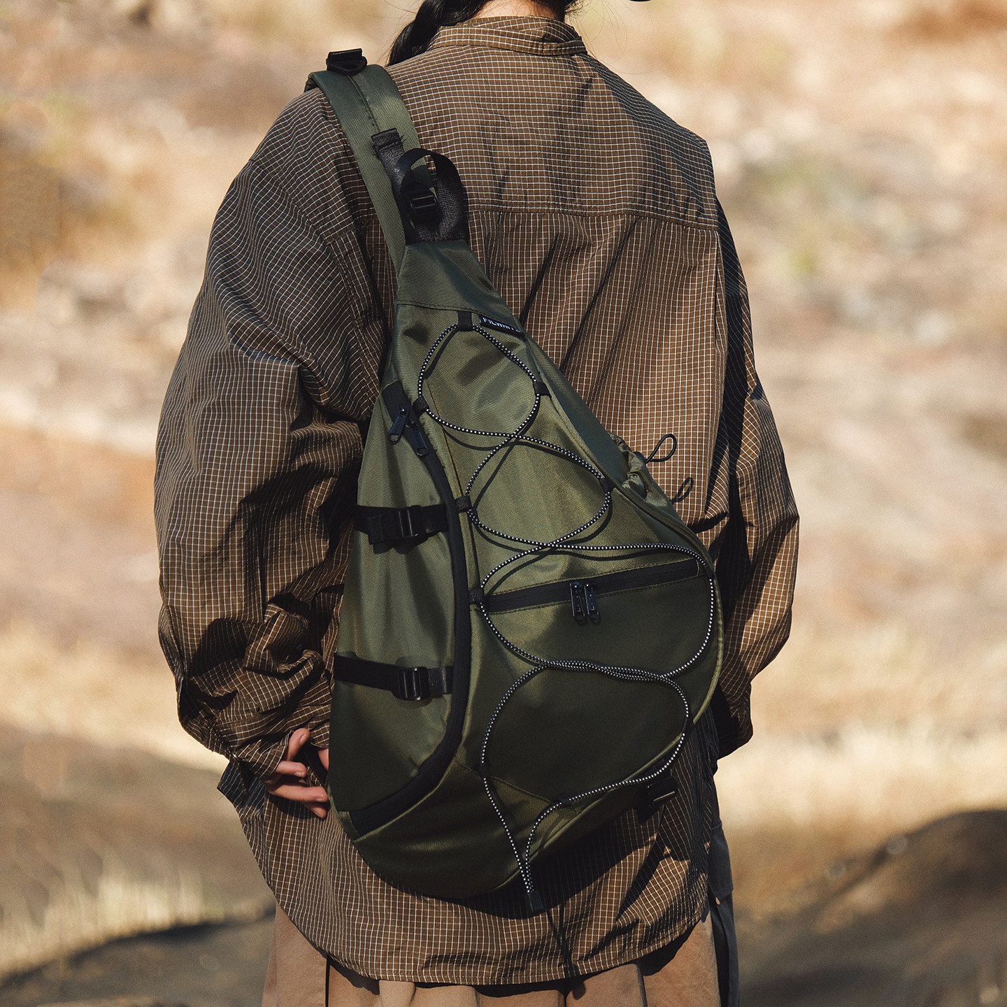 潮牌斜挎包男工装运动骑行弓箭包大容量机能潮流单肩包多功能胸包,淘宝优惠券,粉丝福利购,淘宝优惠卷