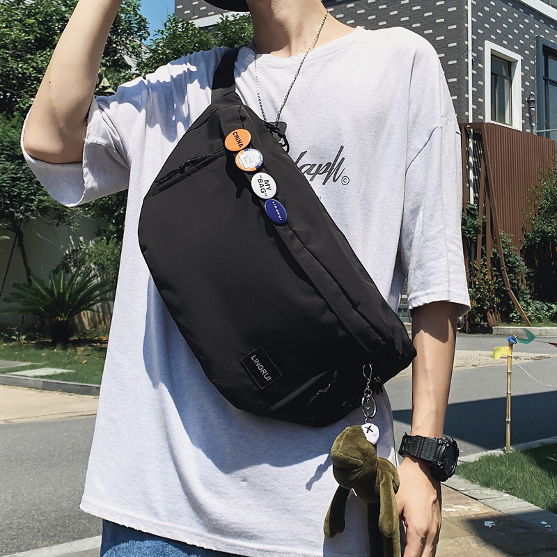 胸包男士ins潮牌大容量斜挎包夏季休闲百搭包包男单肩包个性腰包,淘宝优惠券,粉丝福利购,淘宝优惠卷