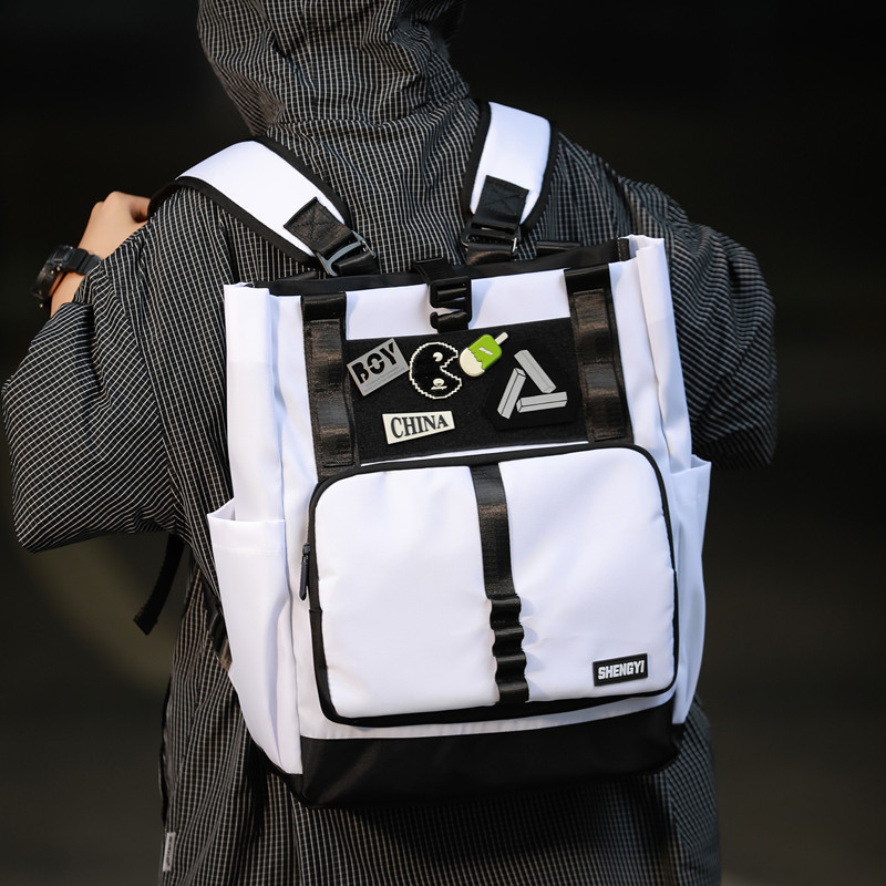 小众原创斜挎包男女机能潮牌背包电脑包多功能两用通勤单肩邮差包,淘宝优惠券,粉丝福利购,淘宝优惠卷