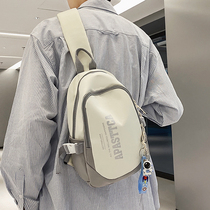 Chest Bag Male Tide Card Collision Color Skew Satchel Pins Casual Sports Mens Single Shoulder Bag Minimalist Student Backpack Large Capacity