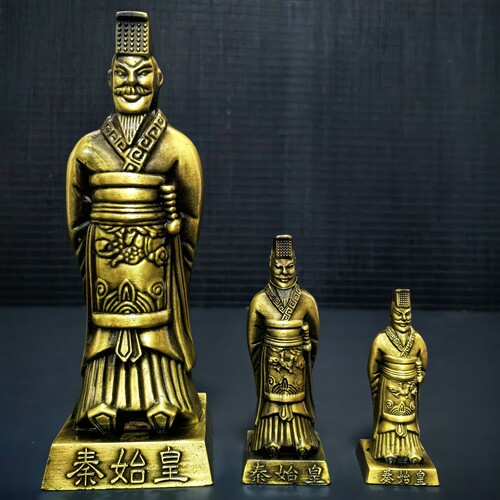 秦始皇兵马俑摆件金属五件套陕西特色工艺品西安旅游纪念品送老外 - 图2