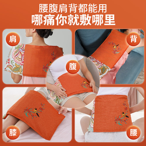 艾芯电加热粗盐热敷包 电热盐袋海盐天然大粒艾灸宫暖肩背脖热敷 - 图0