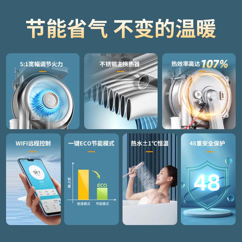 小松鼠壁挂炉全预混冷凝炉超一级能效家用地暖暖气片壁挂炉Q70