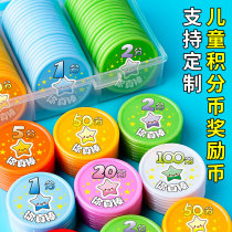 Custom Points Coin Reward Coin Children Reward Exchange Coins Plastic Coin Elementary School Students Training Institutions Tokens Points Card