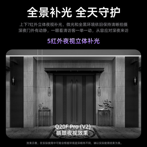 凯迪仕Q20FProV2人脸识别指纹密码猫眼电子锁家用监控智能门锁 - 图3