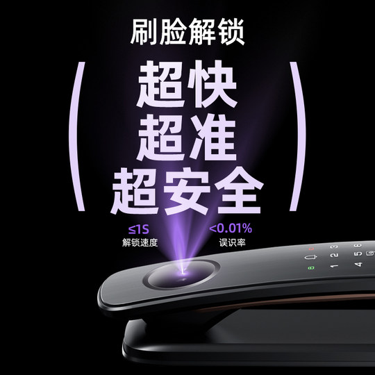 凯迪仕Q20FProV2人脸识别指纹密码猫眼电子锁家用监控智能门锁