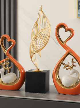 轻奢风陶瓷家居装饰品摆放