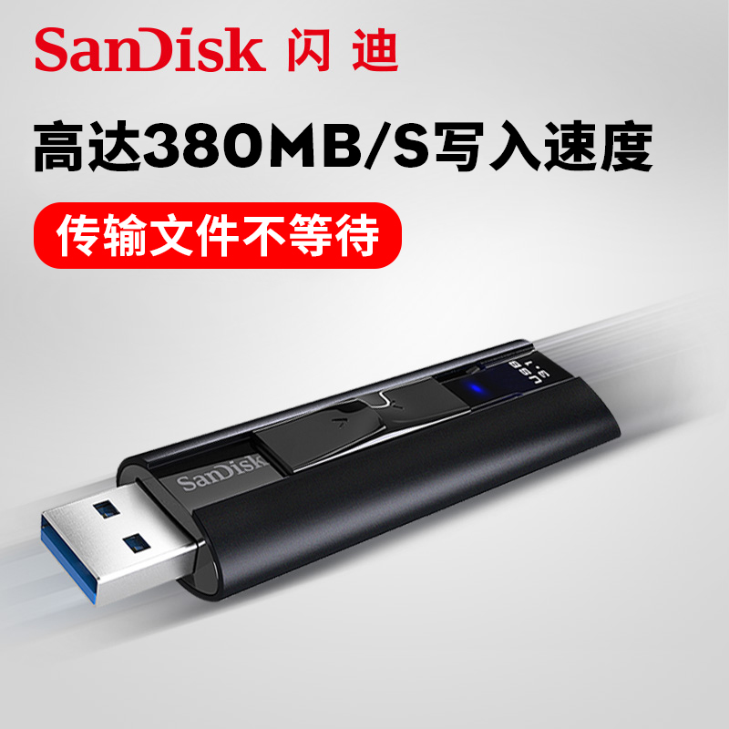 SanDisk闪迪U盘256G大容量USB3.2高速U盘CZ880加密商务U盘420M/S - 图1