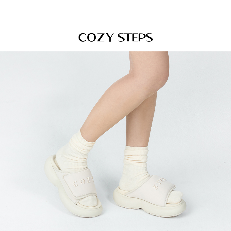 COZY STEPS可至新款软绵嘭嘭回弹拖鞋厚底舒适透气女式拖鞋 6049 - 图2