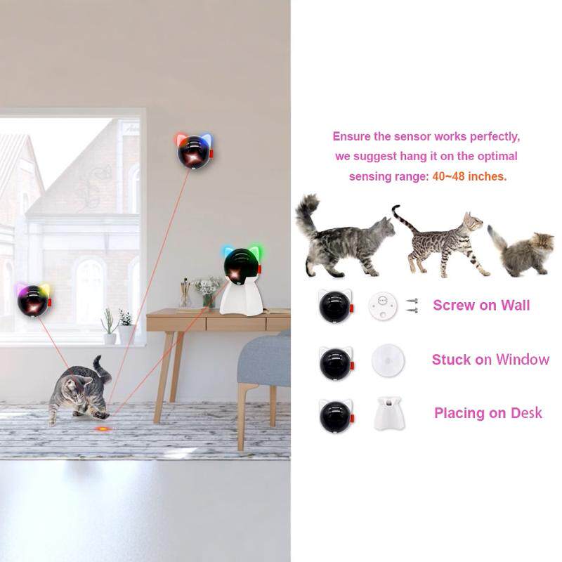猫咪玩具激光逗猫器智能自嗨解闷猫狗玩具LED发光可吸附可充电