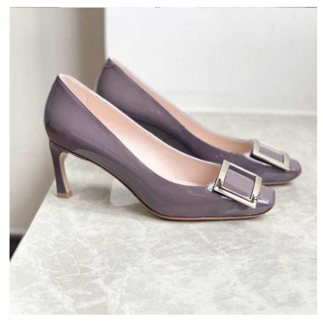 欧洲站2025夏季新款单鞋女金典网红方扣粗跟法式高跟鞋女方头平底,淘宝优惠券,粉丝福利购,淘宝优惠卷