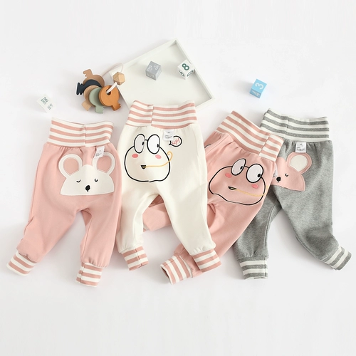 Осенний бандаж пупочный подходит для мужчин и женщин для девочек, хлопковые штаны для раннего возраста для отдыха, высокая талия