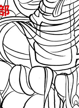 35敦煌莫高窟第57窟南壁说法图初唐工笔画白描底稿线描画稿斗方