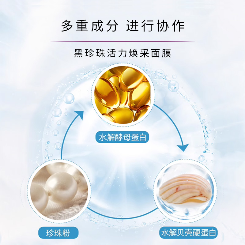 【百补】我的美丽日志日记黑珍珠补水保湿面膜女秋冬贴片面膜10片 - 图0