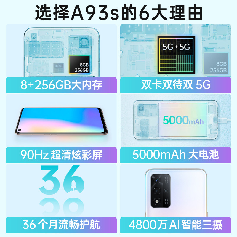 【5g新品上市】oppo a93s oppo手机 OPPO聚洪欧珀手机
