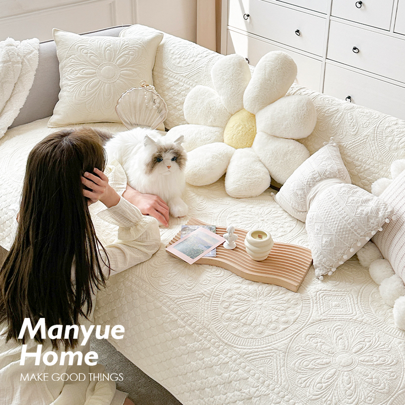 M.life 香榭花园 法式复古绣花全棉纯棉沙发垫靠背巾沙发套罩盖布,淘宝优惠券,粉丝福利购,淘宝优惠卷