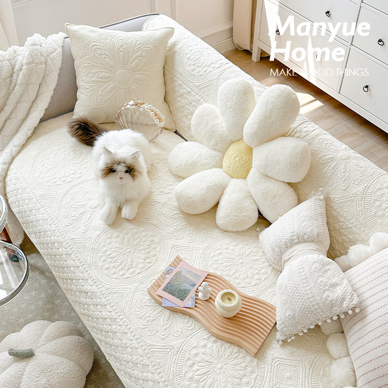 M.life 香榭花园 法式复古绣花全棉纯棉沙发垫靠背巾沙发套罩盖布,淘宝优惠券,粉丝福利购,淘宝优惠卷