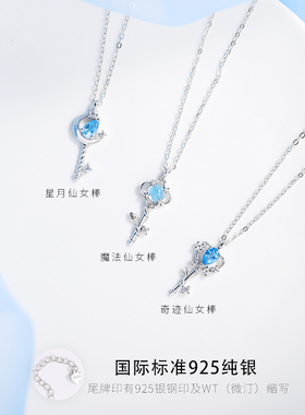 微汀仙女棒项链女纯银月光石轻奢小众锁骨链闺蜜2025新款生日礼物
