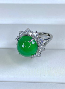 冰种玉髓戒指天亿隆玛瑙欧美女款