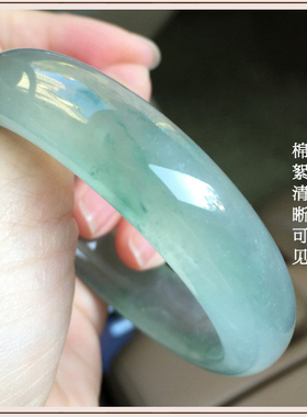 冰种石英岩玉手镯女款浅绿玉镯冰透玉石玉镯子玉器送妈妈礼品