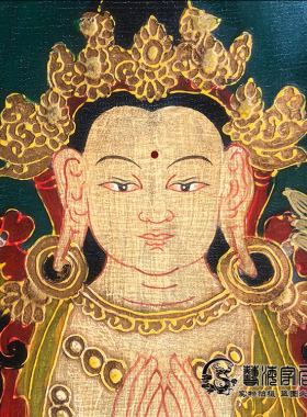 藏传唐卡观世音菩萨佛像画中式禅室书房客厅餐厅酒店会所装饰挂画