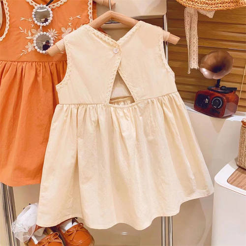 女童花朵刺绣公主裙2025夏季新款儿童蕾丝包边纯棉背心裙宝宝裙子 - 图2