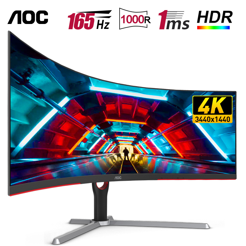 AOC带鱼屏4K165Hz电竞显示器34英寸CU34G3S曲面144Hz电脑2K三星屏 - 图0