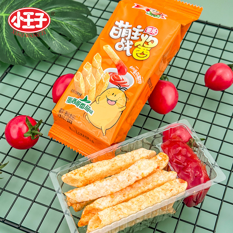 小王子萌主战酱薯条膨化零食小吃原味番茄味空心薯条网红零食批发