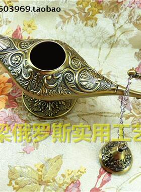 Z5特价俄罗斯加厚银锡金属摆件阿拉丁神灯大号青古铜色许愿灯厚重
