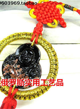 水晶琉璃黑色招财夜光效果挂件