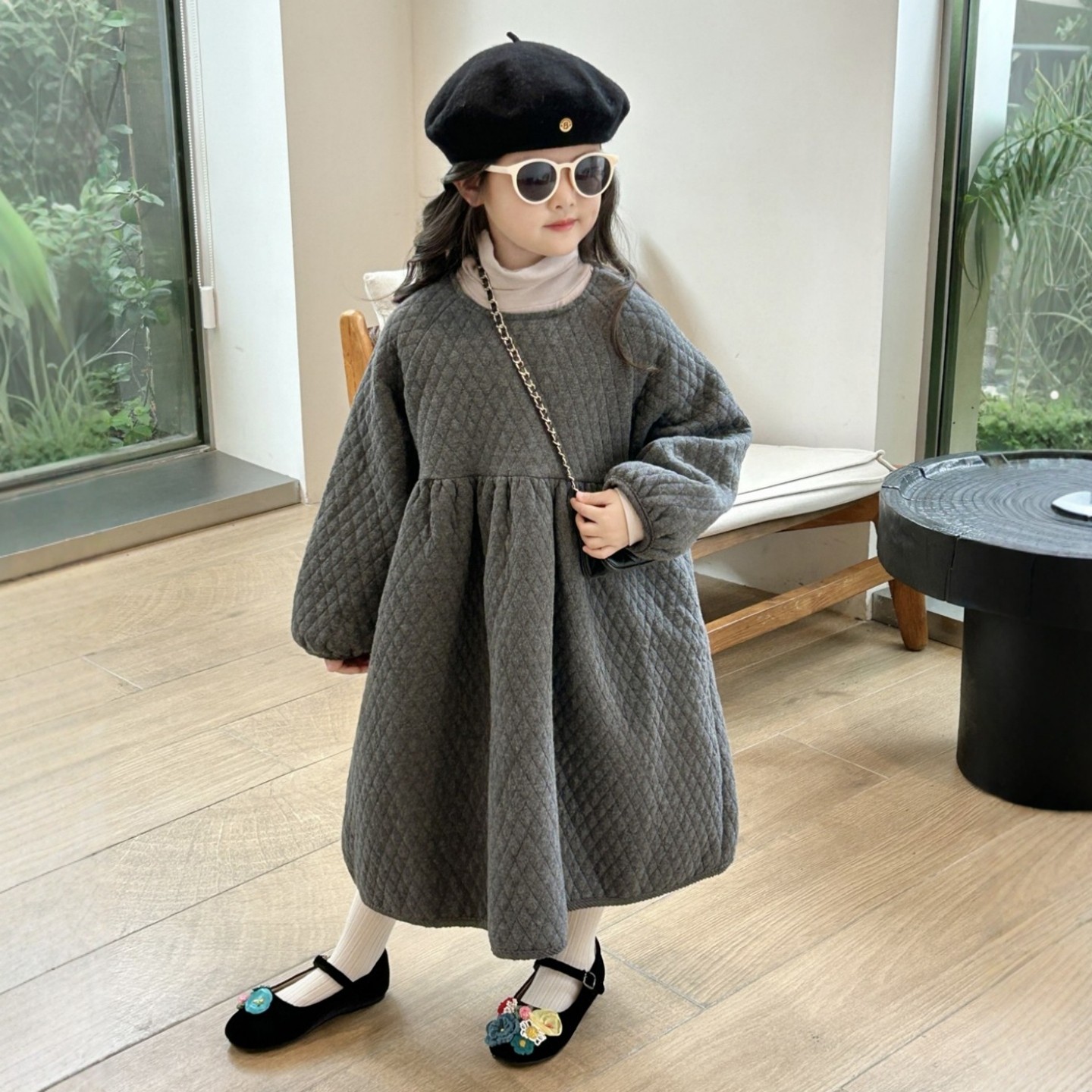 女童夹棉连衣裙2025秋冬新款儿童装宝宝长裙韩系超好看公主裙套装,淘宝优惠券,粉丝福利购,淘宝优惠卷