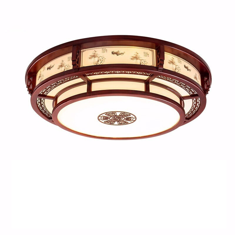 实木新中式吸顶灯客厅灯实木圆形卧室灯仿古客厅餐厅书房卧室灯具,淘宝优惠券,粉丝福利购,淘宝优惠卷
