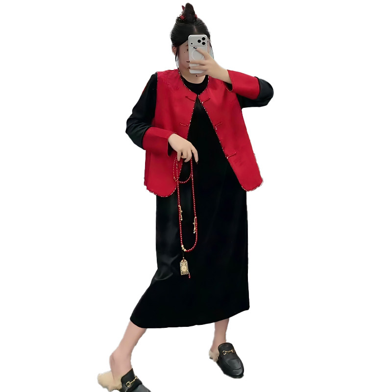 提花马甲丝绒上衣连衣裙PU皮裤胖mm2026春冬新款显瘦宽松大码女装,淘宝优惠券,粉丝福利购,淘宝优惠卷