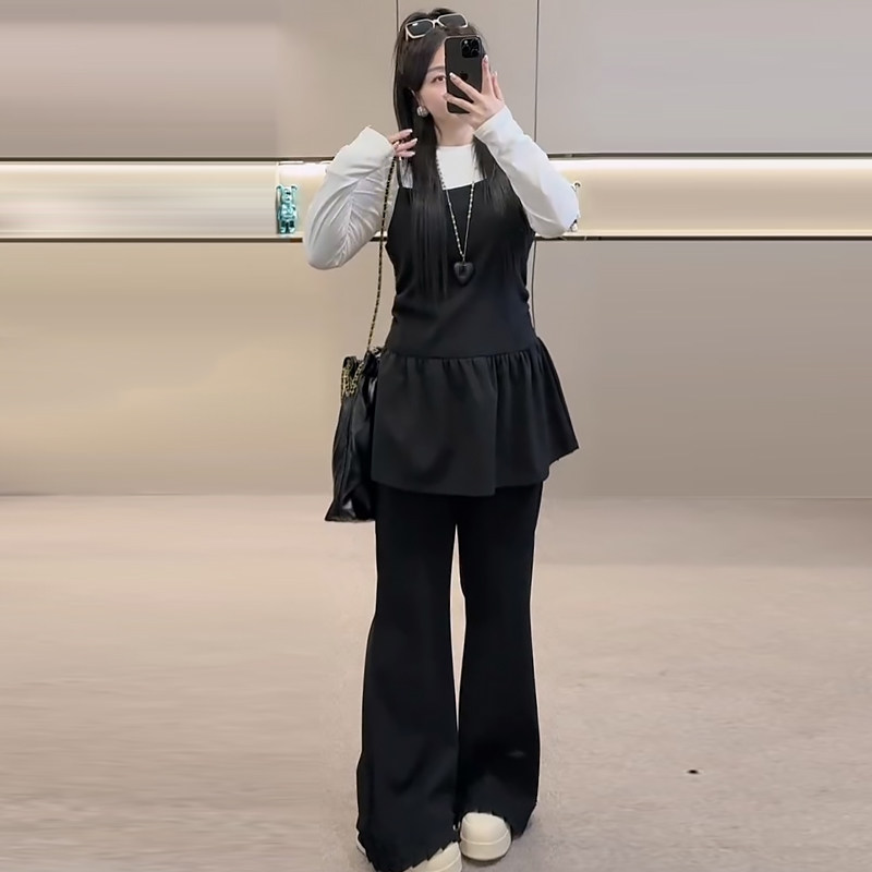 韩系收腰系带上衣女裤子打底衫胖mm2026春冬新款显瘦宽松大码女装,淘宝优惠券,粉丝福利购,淘宝优惠卷