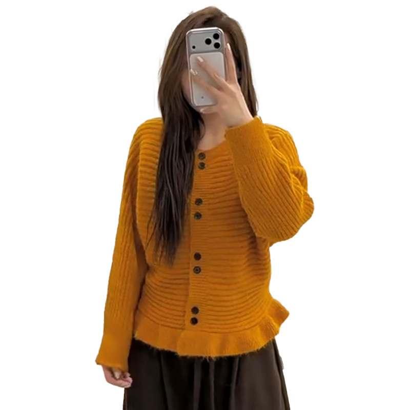 木耳边下摆绑带针织衫加厚毛衣胖mm2025冬季新款宽松大码显瘦女装,淘宝优惠券,粉丝福利购,淘宝优惠卷