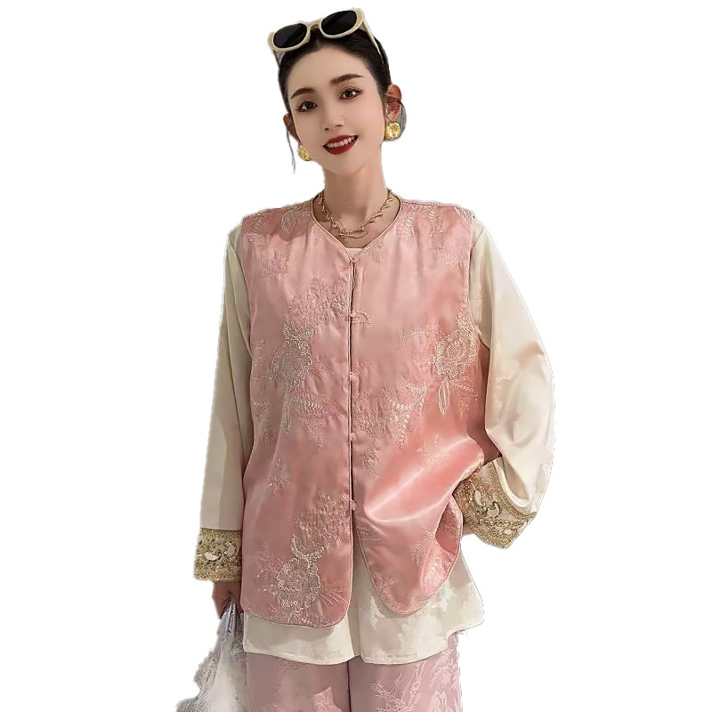 新中式复古坎肩马甲女休闲马夹胖mm显瘦2026春冬新款宽松大码女装,淘宝优惠券,粉丝福利购,淘宝优惠卷