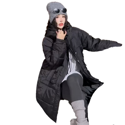 大码保暖连帽棉服外套休闲简约上衣胖mm2025冬季新款宽松显瘦女装 - 图3
