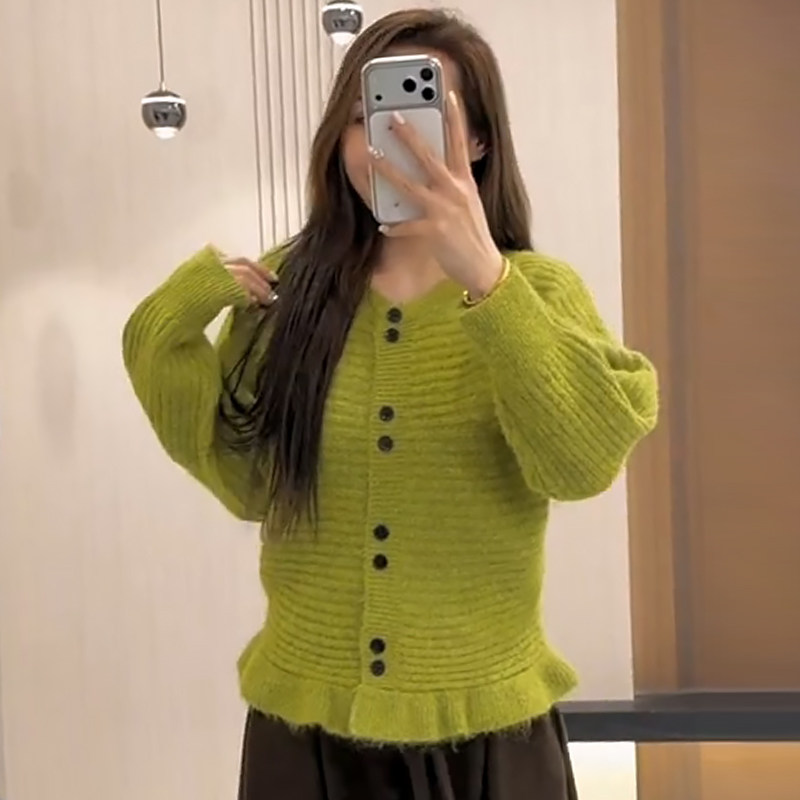 木耳边下摆绑带针织衫加厚毛衣胖mm2025冬季新款宽松大码显瘦女装,淘宝优惠券,粉丝福利购,淘宝优惠卷