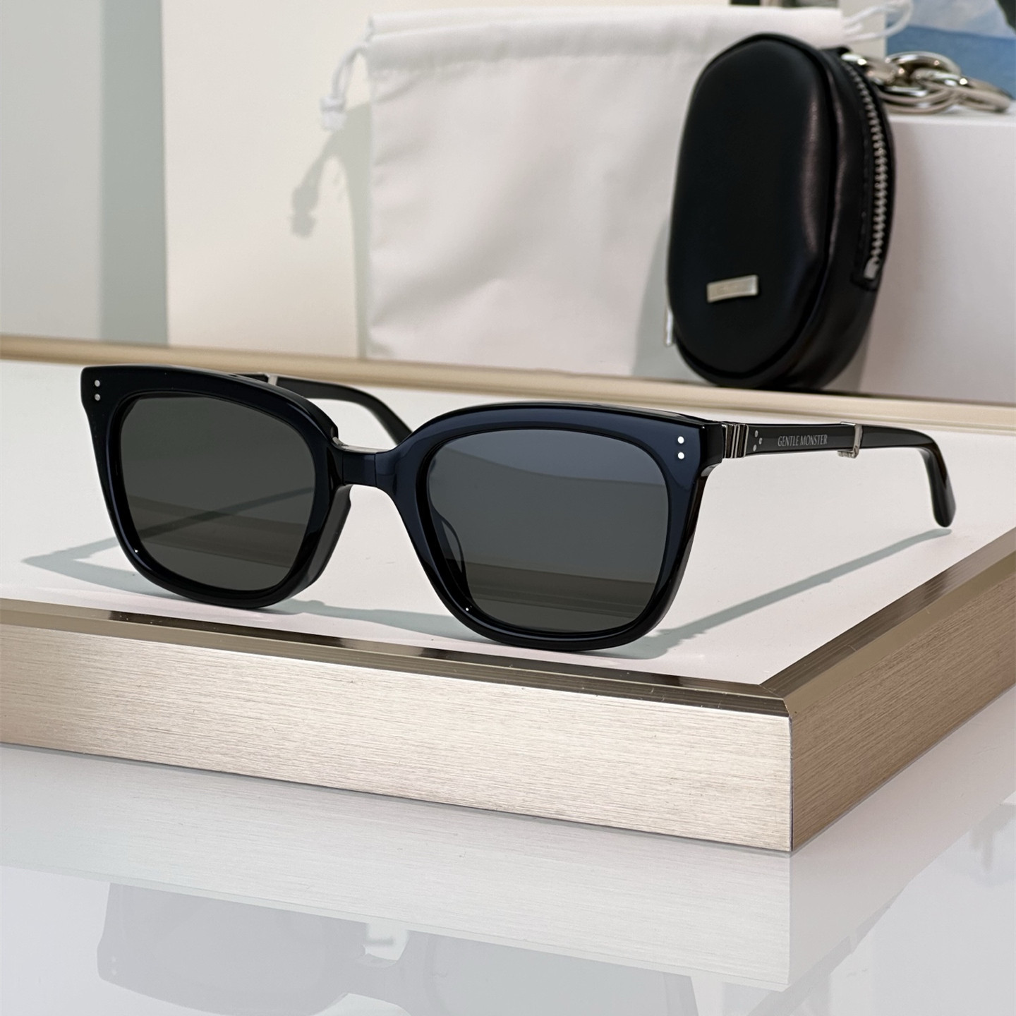 INS网红款便携式折叠太阳镜Matiny方框黑超墨镜男女防紫外线眼镜,淘宝优惠券,粉丝福利购,淘宝优惠卷