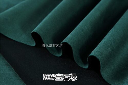 高端麂皮绒空气层面料－磨毛太空棉仿鹿皮绒布料 柔软光滑细腻 - 图1