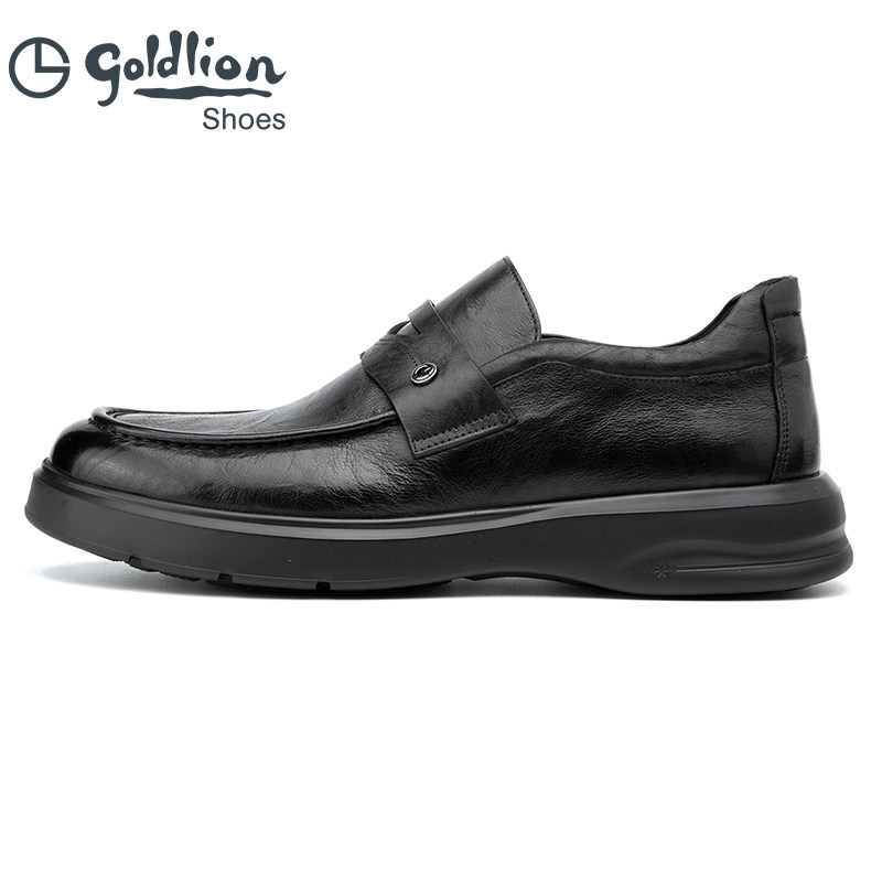 金利来男士皮鞋正品秋真皮圆头厚底一脚蹬商务休闲乐福鞋男鞋潮,淘宝优惠券,粉丝福利购,淘宝优惠卷