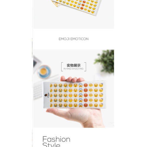 流汗黄豆Emoji表情贴纸卡通贴迷你不干胶个性搞怪可爱圆形粘定制 - 图3