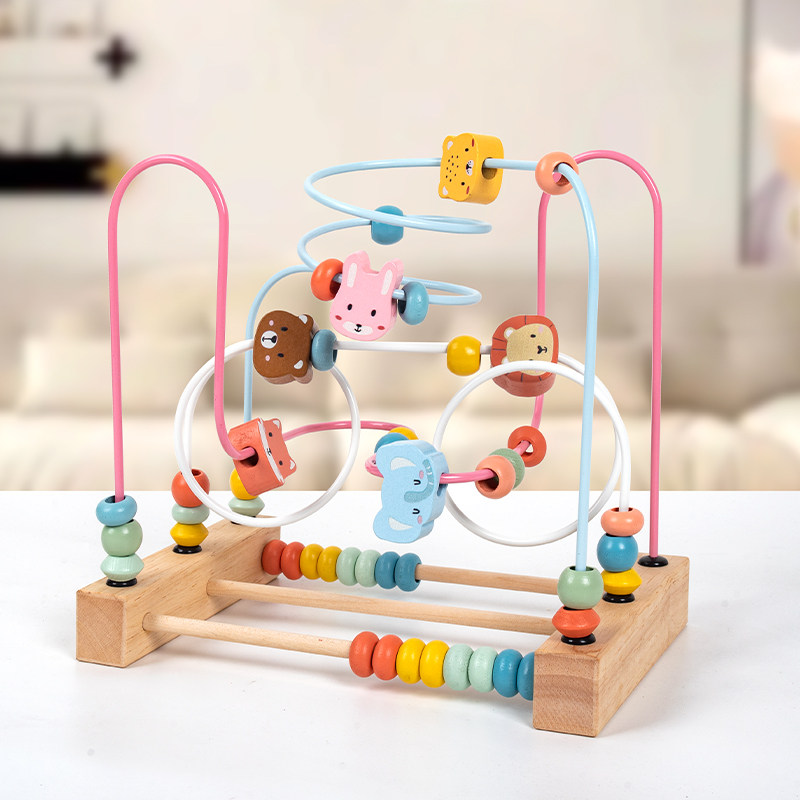 三线绕珠串珠益智玩具婴儿童早教训练精细动作专注力教具数字动物,淘宝优惠券,粉丝福利购,淘宝优惠卷