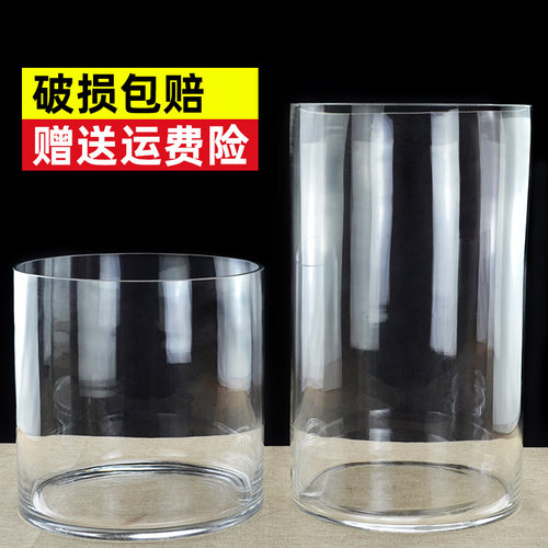 直筒圆柱形玻璃缸透明鱼缸金鱼缸圆形立式水族箱桌面客厅养鱼缸 - 图2