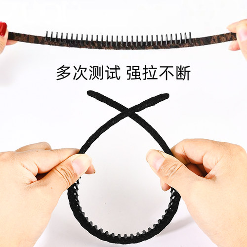 发箍女洗脸用压发发捆头箍发带带齿防滑发夹网红新款刘海发卡头饰 - 图2