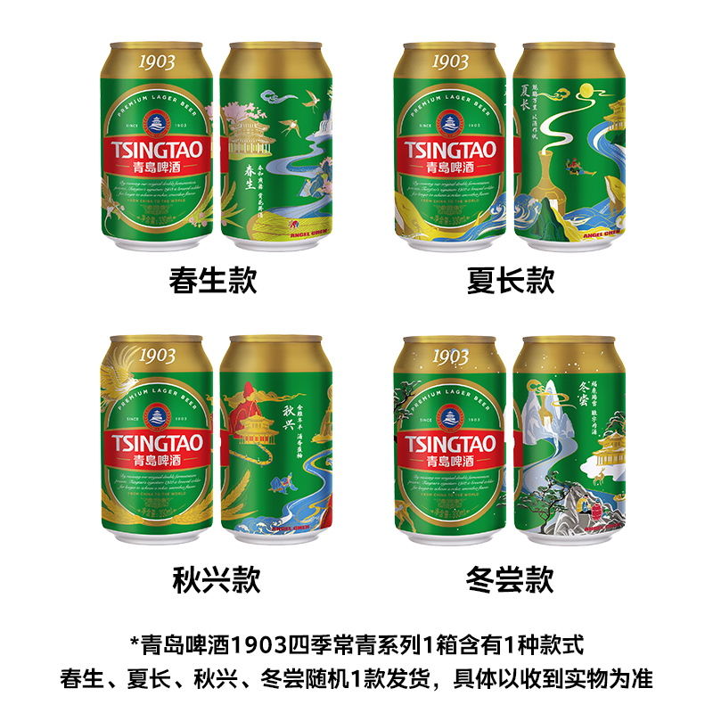 青岛啤酒窖藏型1903系列 10度330ml*24听 - 图1